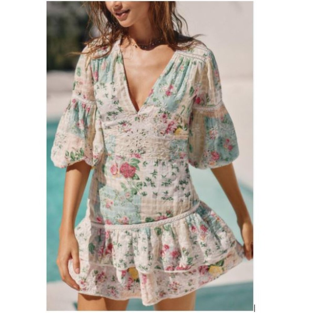 Anthropologie Barok Paris Ruffled V-Neck Mini Dress - Size Small - NWT - Picture 2 of 9